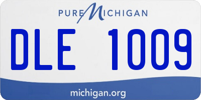 MI license plate DLE1009