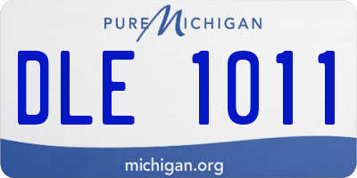 MI license plate DLE1011
