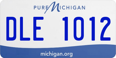 MI license plate DLE1012