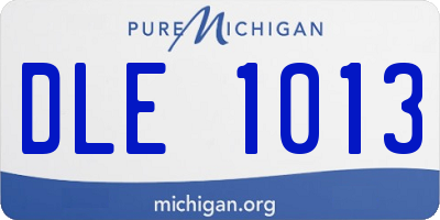 MI license plate DLE1013