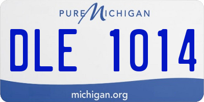 MI license plate DLE1014