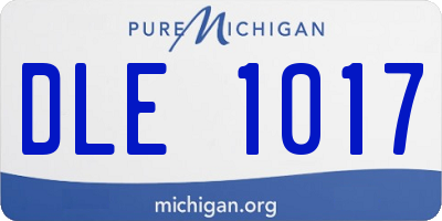 MI license plate DLE1017