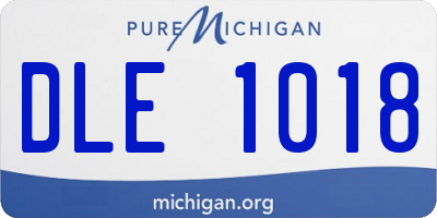 MI license plate DLE1018