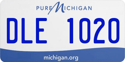 MI license plate DLE1020