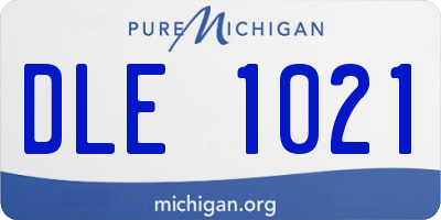 MI license plate DLE1021