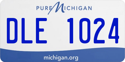 MI license plate DLE1024