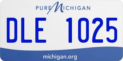 MI license plate DLE1025