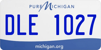 MI license plate DLE1027