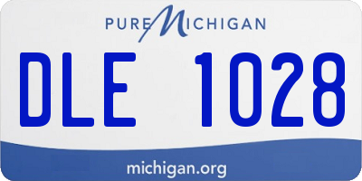 MI license plate DLE1028