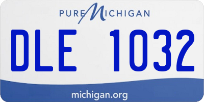 MI license plate DLE1032