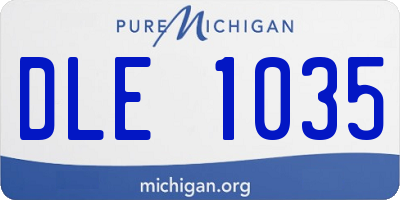 MI license plate DLE1035