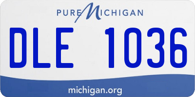 MI license plate DLE1036
