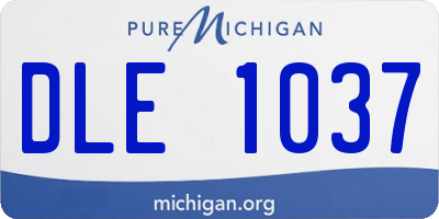 MI license plate DLE1037
