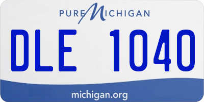 MI license plate DLE1040