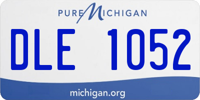 MI license plate DLE1052