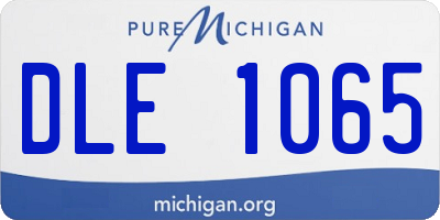MI license plate DLE1065