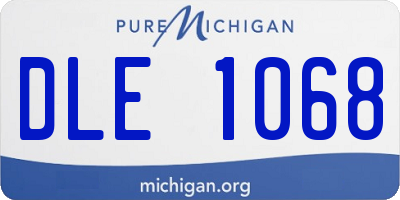 MI license plate DLE1068