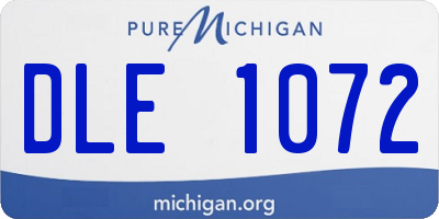 MI license plate DLE1072