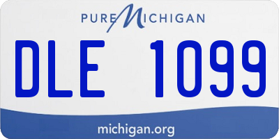 MI license plate DLE1099
