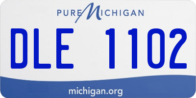 MI license plate DLE1102