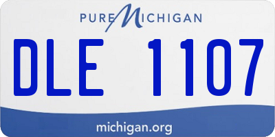 MI license plate DLE1107