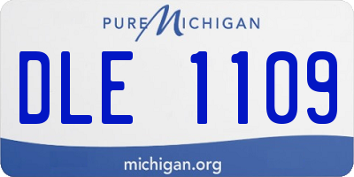 MI license plate DLE1109