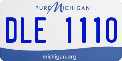 MI license plate DLE1110