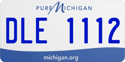 MI license plate DLE1112