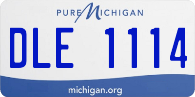 MI license plate DLE1114