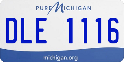 MI license plate DLE1116