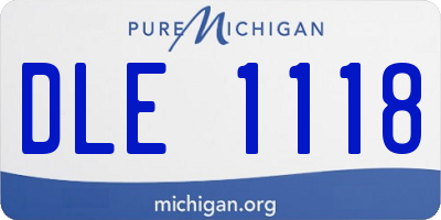 MI license plate DLE1118