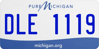 MI license plate DLE1119