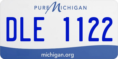 MI license plate DLE1122