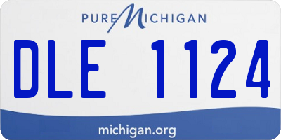 MI license plate DLE1124