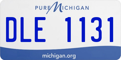 MI license plate DLE1131