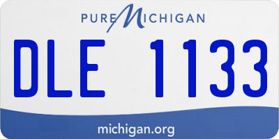 MI license plate DLE1133