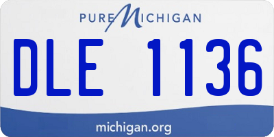 MI license plate DLE1136