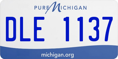 MI license plate DLE1137