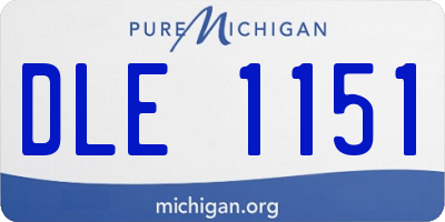 MI license plate DLE1151