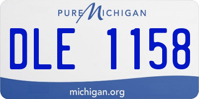 MI license plate DLE1158