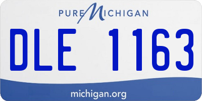 MI license plate DLE1163