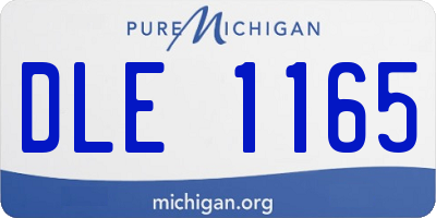 MI license plate DLE1165