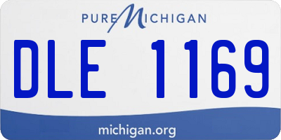 MI license plate DLE1169