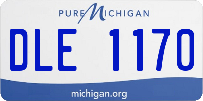 MI license plate DLE1170