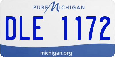 MI license plate DLE1172