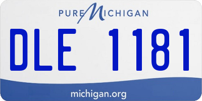 MI license plate DLE1181