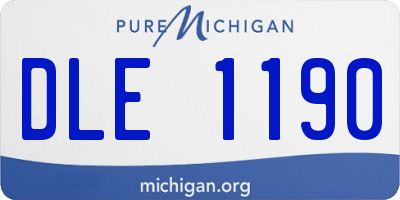 MI license plate DLE1190