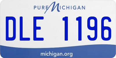 MI license plate DLE1196