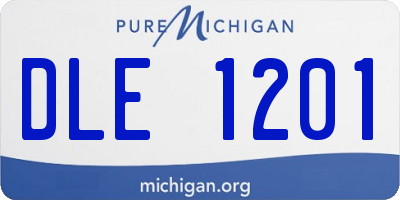 MI license plate DLE1201