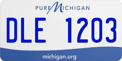 MI license plate DLE1203